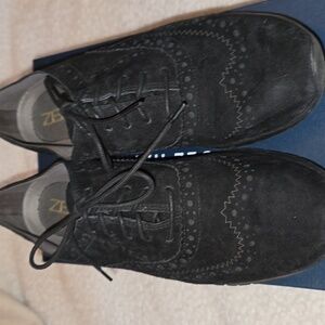 Cole Haan Black Suede Lace-Up Loafers